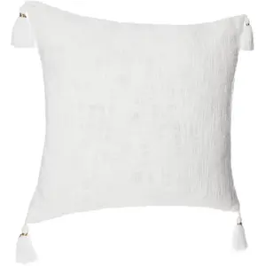 Atmosphera Créateur D'intérieur - Housse de coussin Slub blanc 40x40cmVendu parcarrefour