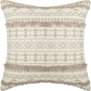 Housse de coussin tuftée Etnik beige 40x40cm - Atmosphera créateur d'intérieur
