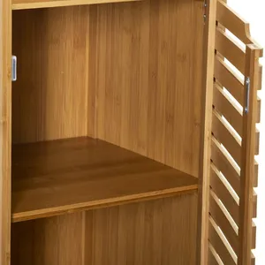 Comparateur de prix : Meuble bas salle bain 1 porte 1 niche bambou Sicela - Bambou - 5five