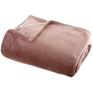 Comparateur de prix : Atmosphera Créateur d'intérieur - Plaid Doux Uni Flanel 125x150cm Rose