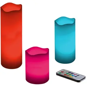 Atmosphera Créateur D'intérieur - Coffret de 3 bougies led H9 14 20cm