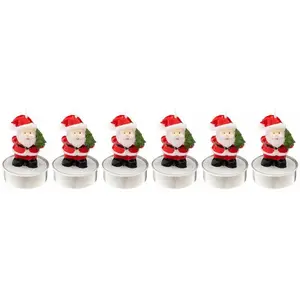Comparateur de prix : Atmosphera Créateur d'intérieur Lot de 6 Bougies chauffe plat Père Noël H 6 cm