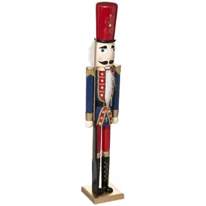 ATMOSPHERA Casse Noisette Déco - PARIS PRIX - La Piste - 106cm - Bois Massif - Rouge pas cher