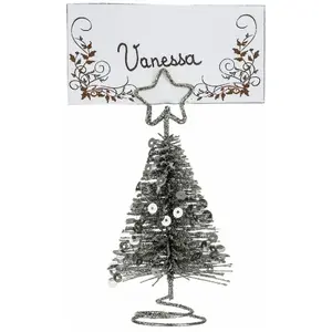 FEERIC LIGHTS & CHRISTMAS Cavalier de table en métal - Sapin paillette avec sequins x1