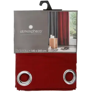 Atmosphera Créateur d'intérieur - Rideau à Oeillets Panama II 140x260cm Rouge pas cher