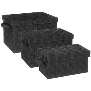 Five Lot de 3 boîtes Rectangles Noires pas cher