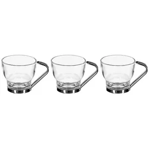 Paris Prix Lot de 3 tasses en verre avec anse en métal - 11 cL pas cher