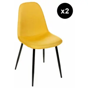 Chaise Nokas - ATMOSPHERA - Pied en métal - Jaune pas cher