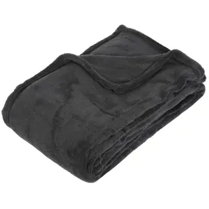 Comparateur de prix : Plaid microfibre gris ardoise 130x180cm Atmosphera Créateur D'intérieur