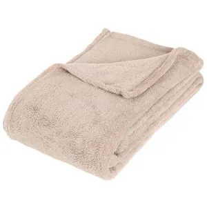 Atmosphera Créateur D'intérieur - Plaid Kiesa microfibre beige 130x180cm