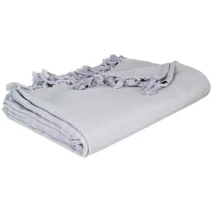 Comparateur de prix : Jeté de lit coton gris souris 160x220cm Atmosphera Créateur D'intérieur