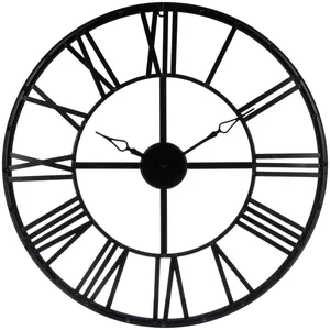 Comparateur de prix : Horloge "Vintage" noire - métal D70 cm - Noir - Atmosphera createur d'interieur