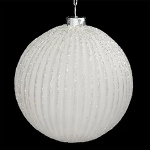 Feeric Lights & Christmas Boule de Noël en Verre "Polaire" 10cm Blanc