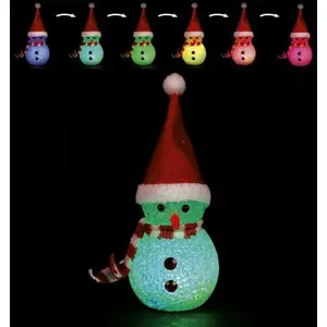 FEERIC LIGHTS & CHRISTMAS Décoration Lumineuse Bonhomme de Neige 10cm Multicolore pas cher