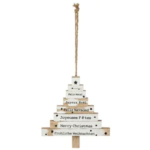 Comparateur de prix : Feeric Lights And Christmas Atmosphera Décoration en bois pour sapin de Noël Pancarte - Blanc