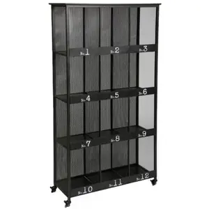 NO NAME Bibliothèque de 12 cases Torof Atmosphera H. 180,5 cm en métal noirVendu parcdiscount