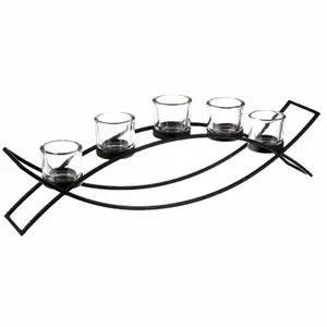 Atmosphera Créateur d'intérieur - Photophore sur Pied Vague 54cm Noir