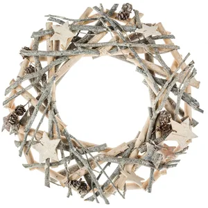 Comparateur de prix : FEERIC LIGHTS & CHRISTMAS Couronne de Noël Polaire 32cm Gris & Blanc