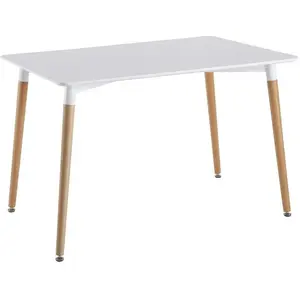 Comparateur de prix : Home Deco Factory - Table rectangulaire blanche - 115x75x76 cm T.U
