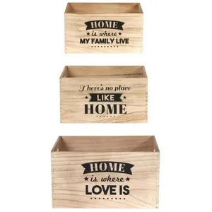 Comparateur de prix : AC-DÉCO The Home Deco Factory - Caisse en bois empilables Home (Lot de 3)