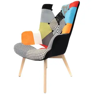 Comparateur de prix : THE HOME DECO FACTORY Fauteuil Helsinki Patchwork Multicolore - Scandinave - Moderne