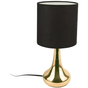 Comparateur de prix : The Home Deco Factory - Lampe touch en métal doré 32.5 cm noir