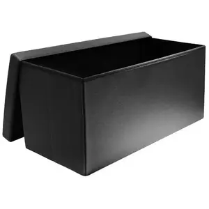Comparateur de prix : HOME DECO FACTORY - Banc coffre de rangement en polyuréthane Zoé noir