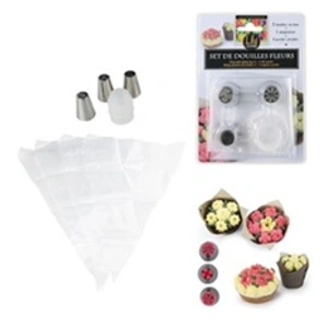 LILY COOK set douilles fleurs inox adaptateur 4 poches - KP5428 pas cher