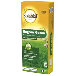 Solabiol - Engrais Gazon Longue Durée - Sac 10 Kg - Jusqu'à 330m² - Ut... pas cher