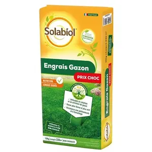 Comparateur de prix : SOLABIOL - Engrais Gazon Longue Durée - Offre Choc Sac 10 Kg