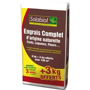 Comparateur de prix : Solabiol - Engrais complet, sac de 9kgs + 3 kgs offerts