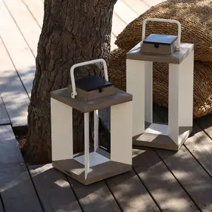 Les Jardins Lanterne solaire Teckalu, Duratek/blanc, 36,5cmVendu parluminaire