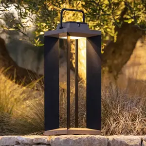 Les Jardins Lanterne solaire Teckalu, Duratek/aluminium noir, 65,5cmVendu parluminaire