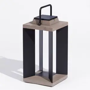 Les Jardins Lanterne solaire Teckalu, Duratek/aluminium noir, 45,5cmVendu parluminaire