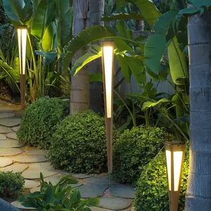 Les Jardins Torche solaire à LED Tecka avec capteur, 120 cm, teckVendu parluminaire