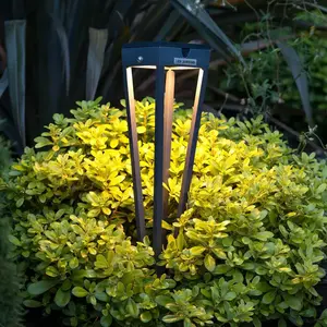 Les Jardins Torche solaire à LED Tinka, 52 cm de haut, griseVendu parluminaire