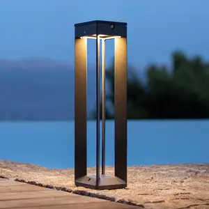 Les Jardins Lampe solaire LED Borne avec capteur, 45 cm, griseVendu parluminaire