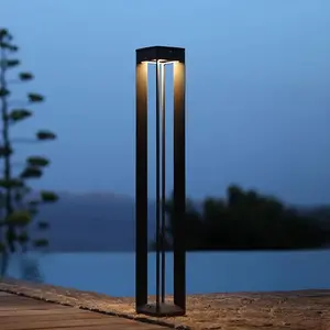 Les Jardins Lampe solaire LED Borne avec capteur, 90 cm, griseVendu parluminaire