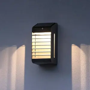 Les Jardins Borne solaire LED Corner avec capteur, griseVendu parluminaire
