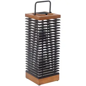 Les Jardins Lanterne solaire à LED Tekura, teck/gris, 66 cmVendu parluminaire