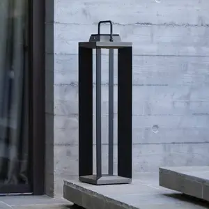 Les Jardins Lanterne solaire à LED Teckalu, gris/noir, 60 cmVendu parluminaire