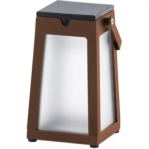 Les Jardins Lanterne solaire LED Tinka portable, cortenVendu parluminaire