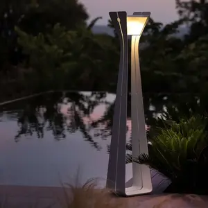 Les Jardins Lampe solaire LED Osmoz en aluminium, 175 cm, blancVendu parluminaire