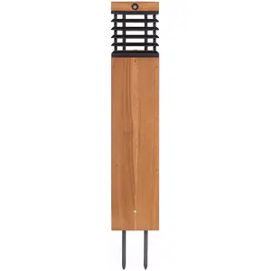 Les Jardins Lampe d'allée solaire LED Tekura, teck/gris, 75 cmVendu parluminaire