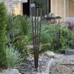 Les Jardins Torche solaire à LED Tinka, corten, 90 cm, piquet de terreVendu parluminaire