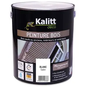 KALITT DECO Peinture Bois -2,5 L - Blanc satin