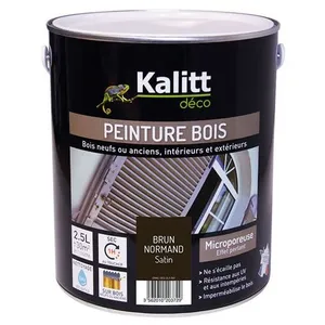 KALITT DECO Peinture Bois satin - 2,5 L - Brun normand pas cher