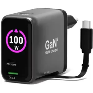 Port Design - Chargeur Secteu  100w Usb-C Gan Avec Écran + Cable
