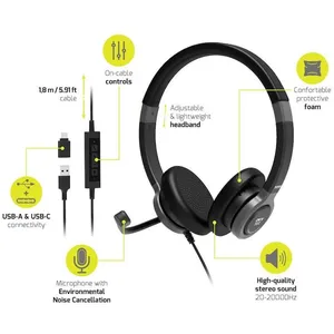Comparateur de prix : PORT Connect PRO ON'R 300 - Micro-casque - sur-oreille - filaire - USB...