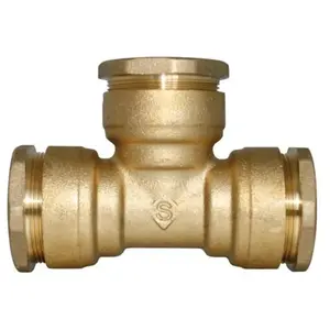 SOMATHERM Té égal laiton SUMO 50mm pour tube PE PronormVendu parscrewfix